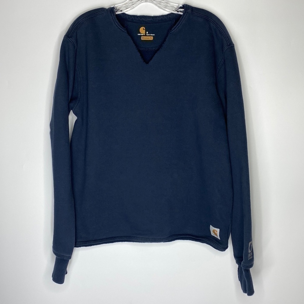 Carhartt 100620 472 Navy Blue Rain Defender Sweatshirt Size Small